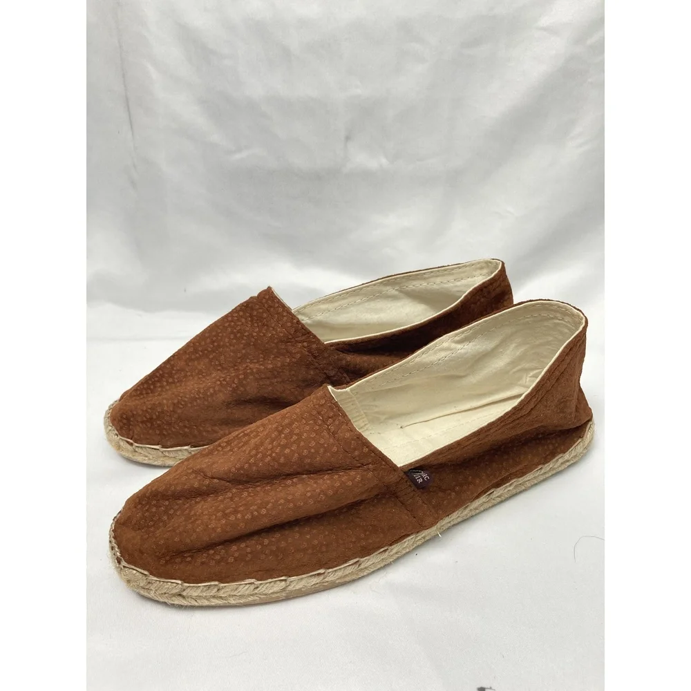 Darc Cuir Leather Espadrille Flats Women’s Brown Slip-On Woven‎ Jute Sole 9.5-10